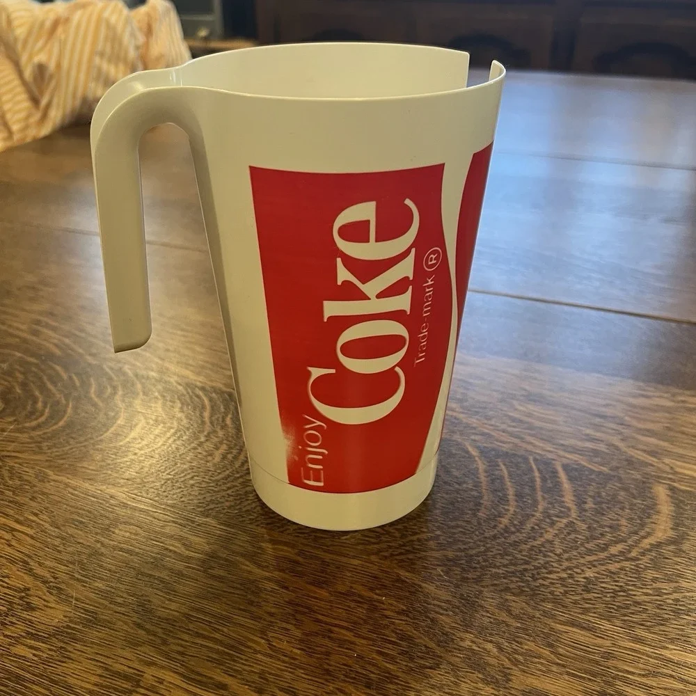 Coca Cola Plastic Pitcher 5.5 Cups faded on one‎ side